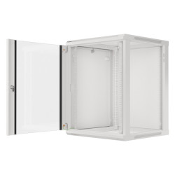 LANBERG 19'' RACKOVÁ SKRIŇA PRO MONTÁŽ NA STENU 15U/600X600 (FLAT PACK) S PRESKLENÝMI DVERAMI ŠEDÁ V2c