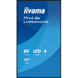 86'' iiyama LH8664UHS-B3AG: IPS, 4K, ANDR 14,24/7