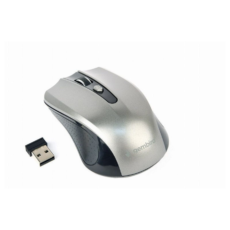 Gembird MUSW-4B-04-BG/Cestovná/Optická/1 600 DPI/Bezdrôtová USB/Čierna-strieborná