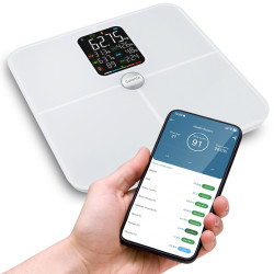 Salente BodyFit, múdra osobná diagnostická fitness váha, Bluetooth, biela