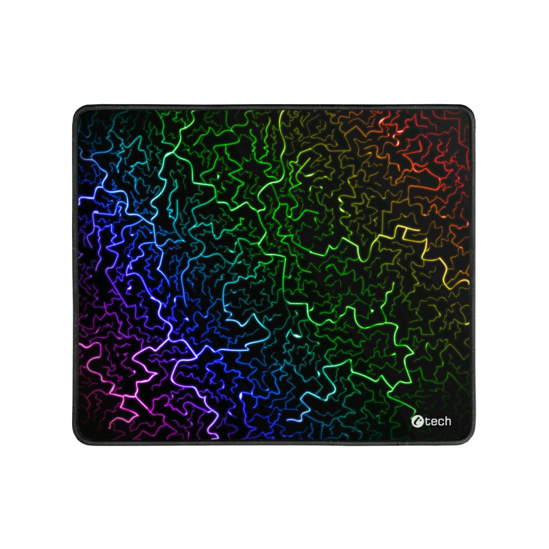 Herná podložka pod myš C-TECH ANTHEA ARC, farebná, pre gaming, 320x270x4mm, obšité okraje