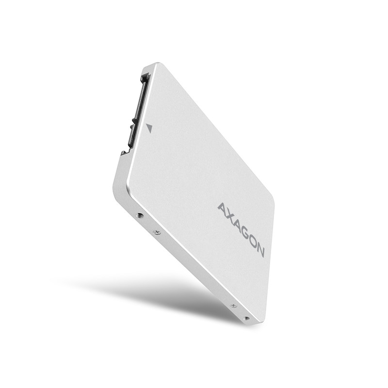 AXAGON RSS-M2SD, SATA - M.2 SATA SSD, interný 2.5'' ALU box, strieborný