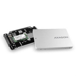 AXAGON RSS-M2SD, SATA - M.2 SATA SSD, interný 2.5'' ALU box, strieborný