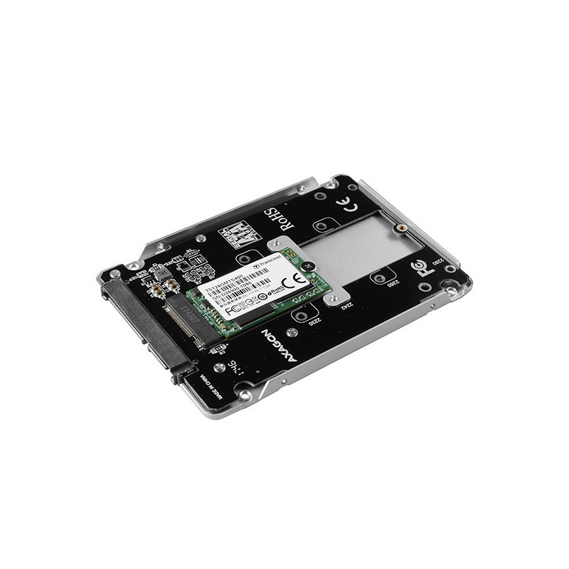 AXAGON RSS-M2SD, SATA - M.2 SATA SSD, interný 2.5'' ALU box, strieborný