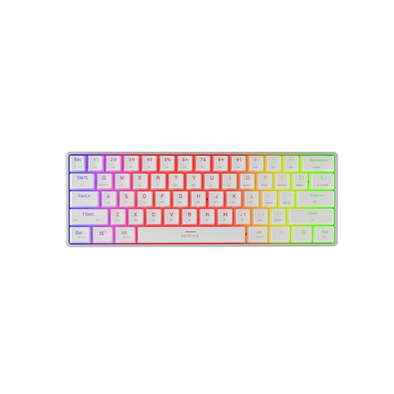 Genesis herná klávesnica THOR 660 G2/Gateron Red/USB+BT/US layout/Biela