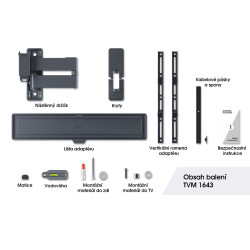 VOGELS - Vogel's TVM 1643, TV rameno s 3 kĺbmi pre 40-77'', 35 kg