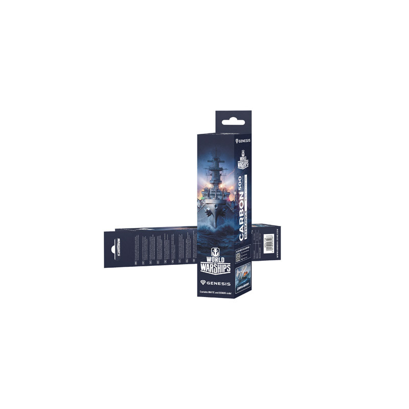 Herná podložka pod myš Genesis CARBON 500 WORLD of WARSHIPS, M 30x25cm