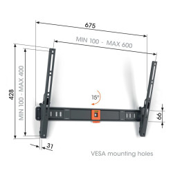 VOGELS - Vogel's TVM 1613, TV držiak s náklonom pre obrazovky 40-77'', 35 kg