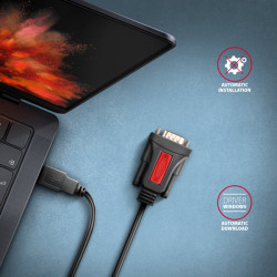 AXAGON ADS-1PSN, USB-A 2.0 - sériový RS-232 DB9-M Prolific adaptér/kábl 1.5m