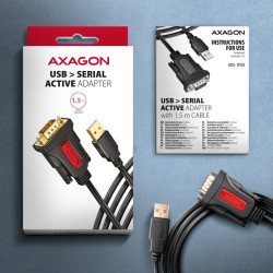 AXAGON ADS-1PSN, USB-A 2.0 - sériový RS-232 DB9-M Prolific adaptér/kábl 1.5m