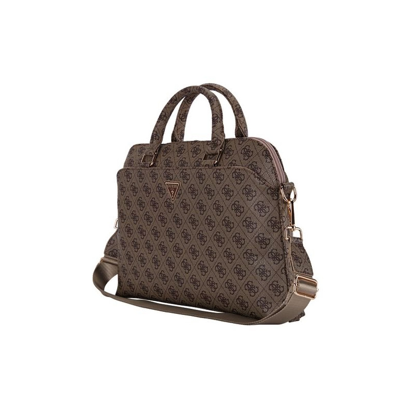 NONAME - Guess PU 4G Triangle Logo Taška na Notebook 13/14/15'' Brown