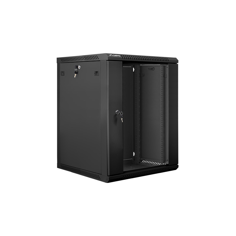 LANBERG - Nástenný rack 19' 15U 600X600mm černý flat pack