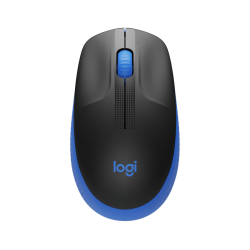 Logitech M190/Kancelárska/Optická/1 000 DPI/Bezdrôtová USB/Čierna-modrá