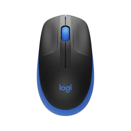 Logitech M190/Kancelárska/Optická/1 000 DPI/Bezdrôtová USB/Čierna-modrá