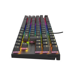 Genesis herná mechanická klávesnica THOR 303/TKL/RGB/Outemu Peach Silent/Drôtová USB/US layout/Čierna