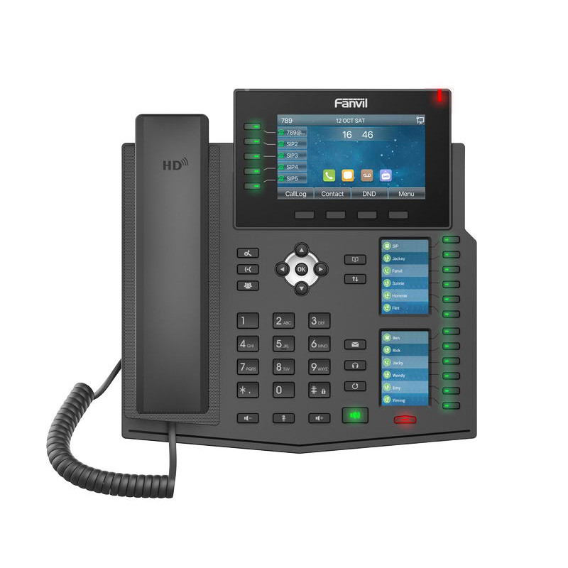 GRANDSTREAM - Fanvil X6U SIP telefón, 4.3'' bar. disp.+2 prid. disp., 20 SIP, 5link. hr., 60 DSS hr., BT, dual Gbit