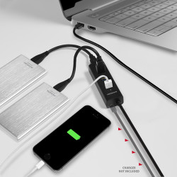 AXAGON HUE-S2BL, 4x USB 3.0 CHARGING húb, micro USB napr. konektor, kábel USB-A 1.2m