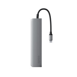 Epico 6v1 hliníkový USB-C 8K húb - šedá