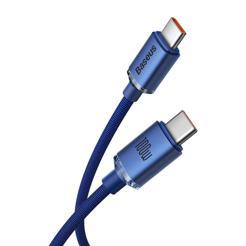 NONAME - Baseus CAJY000703 Crystal Shine Series Dátový Kabel USB-C - USB-C 100W 2m Blue