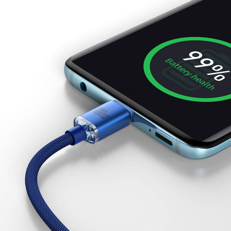 NONAME - Baseus CAJY000703 Crystal Shine Series Dátový Kabel USB-C - USB-C 100W 2m Blue