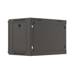 LANBERG 19'' RACKOVÁ SKRIŇA PRO MONTÁŽ NA STENU 6U/540X350 (FLAT PACK) S PROSKLENÝMI DVERMI ČIERNA