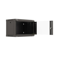 LANBERG 19'' RACKOVÁ SKRIŇA PRO MONTÁŽ NA STENU 6U/540X350 (FLAT PACK) S PROSKLENÝMI DVERMI ČIERNA