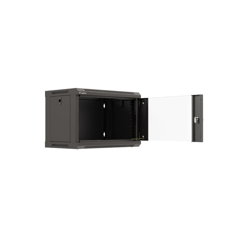 LANBERG 19'' RACKOVÁ SKRIŇA PRO MONTÁŽ NA STENU 6U/540X350 (FLAT PACK) S PROSKLENÝMI DVERMI ČIERNA