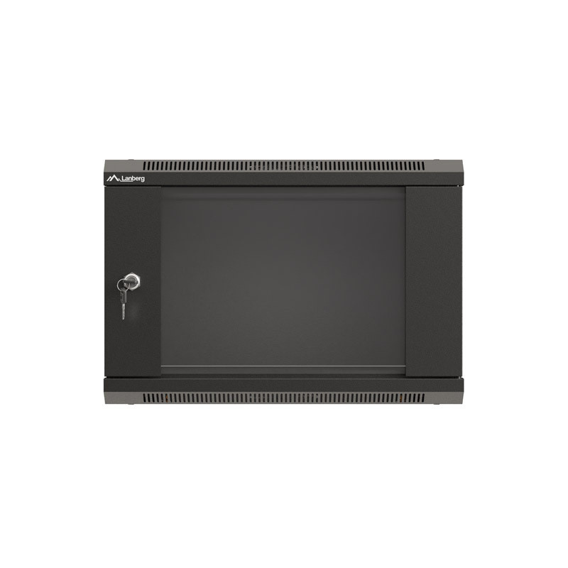 LANBERG 19'' RACKOVÁ SKRIŇA PRO MONTÁŽ NA STENU 6U/540X350 (FLAT PACK) S PROSKLENÝMI DVERMI ČIERNA