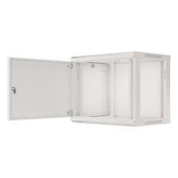 LANBERG RACKOVÁ SKRIŇA 19'' PRO MONTÁŽ NA STENU 9U/600X450 PRO VLASTNÚ MONTÁŽ S KOVOVÝMI DVERAMI ŠEDÁ