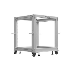 LANBERG OTVORENÝ RACK 19'' 12U 600X600-1100 NASTAVITEĽNÝ ŠEDÝ