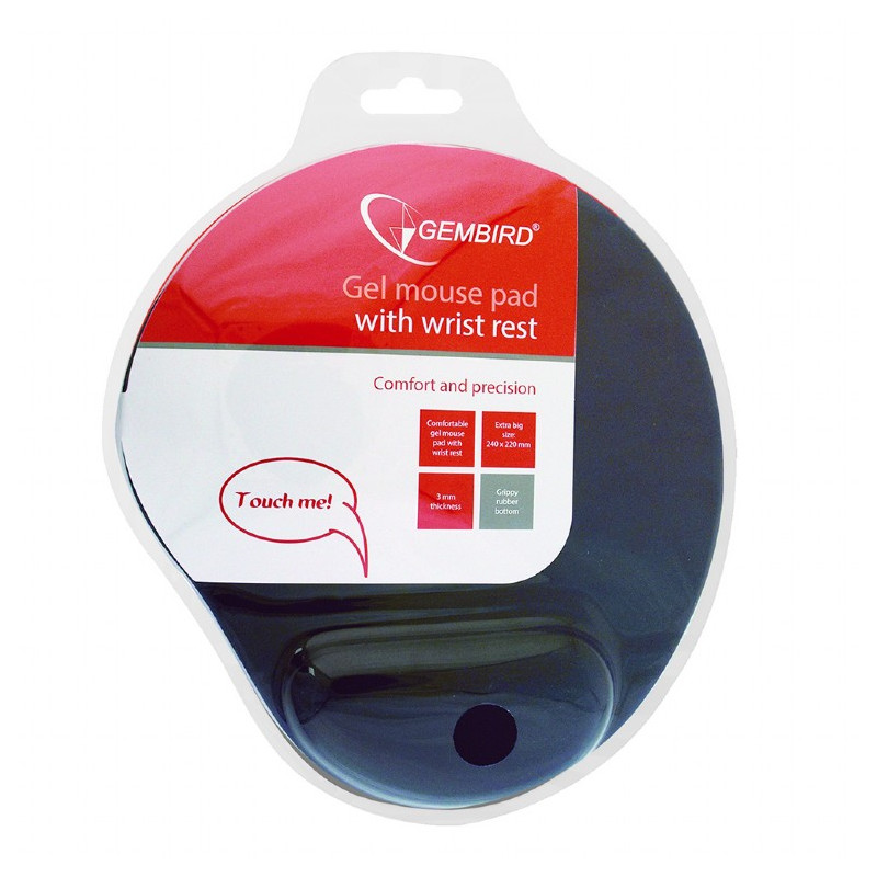GEMBIRD Gel mouse pad with wrist support, blue