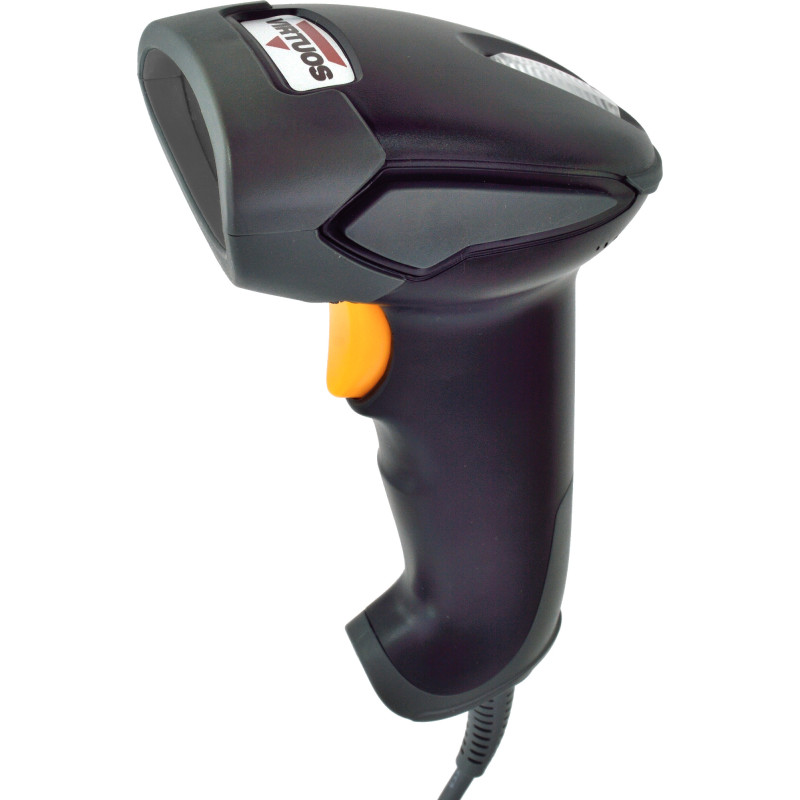 CCD čítačka Virtuos HT-310A, dlhý dosah, USB (klávesnica/RS-232 emulácia), stojan, čierna