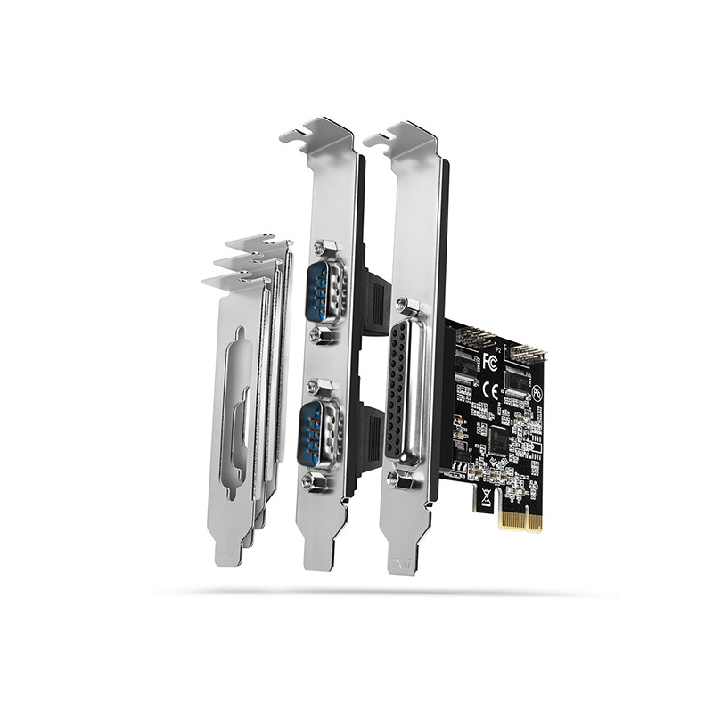 AXAGON PCEA-PSN, PCIe radič - 1x paralelný (LPT) + 2x sériový port (RS232) 250 kbps, vr. LP