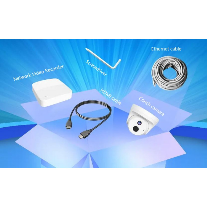 Tenda K4P-4CR - PoE kamerový set 4MPx, 4CH NVR + 4x IP kamera 4MPx, IP67, zvuk, web. rozhranie, SK app