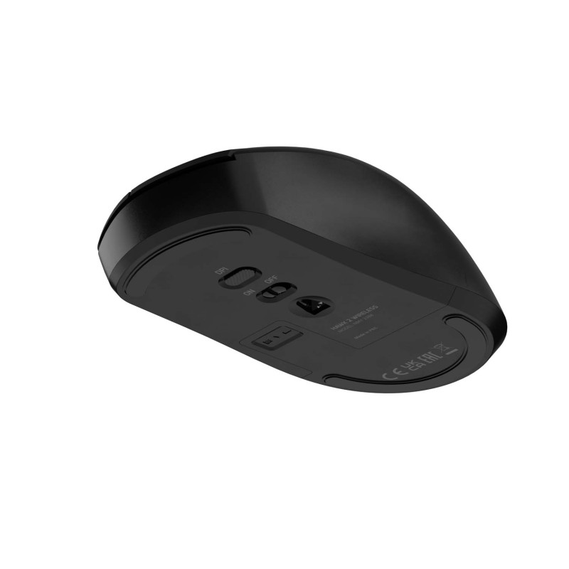 Laserová bezdrôtová myš Natec HAWK 2/Kancelárska/Laserová/3 200 DPI/Bezdrôtové USB/Čierna