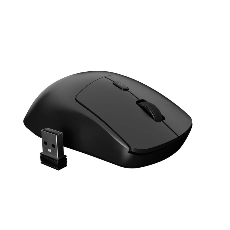 Laserová bezdrôtová myš Natec HAWK 2/Kancelárska/Laserová/3 200 DPI/Bezdrôtové USB/Čierna