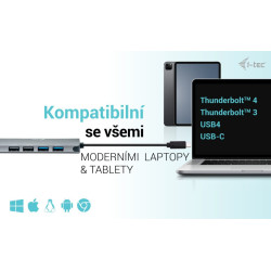 i-tec USB-C Metal Nano 2x HDMI Docking Station, PD 100W + Charger 100W (bundle)