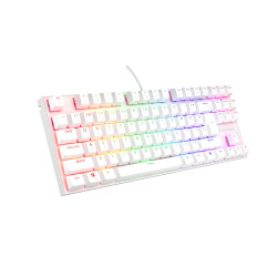Genesis tichá herná klávesnica THOR 303/TKL/RGB/Outemu Peach Silent/Drôtová USB/US layout/Biela