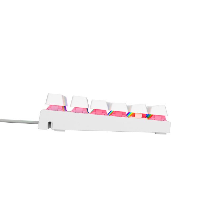 Genesis tichá herná klávesnica THOR 303/TKL/RGB/Outemu Peach Silent/Drôtová USB/US layout/Biela