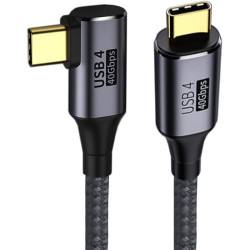 PremiumCord USB4 Gen 3x2 40Gbps 8K @ 60Hz 240W, Thunderbolt, 1,2 m zahnutý