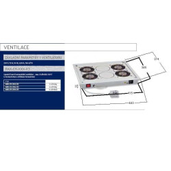 TRITON - Vent.j. horný (spodný) 2x ventilátor 220V/46W sivá