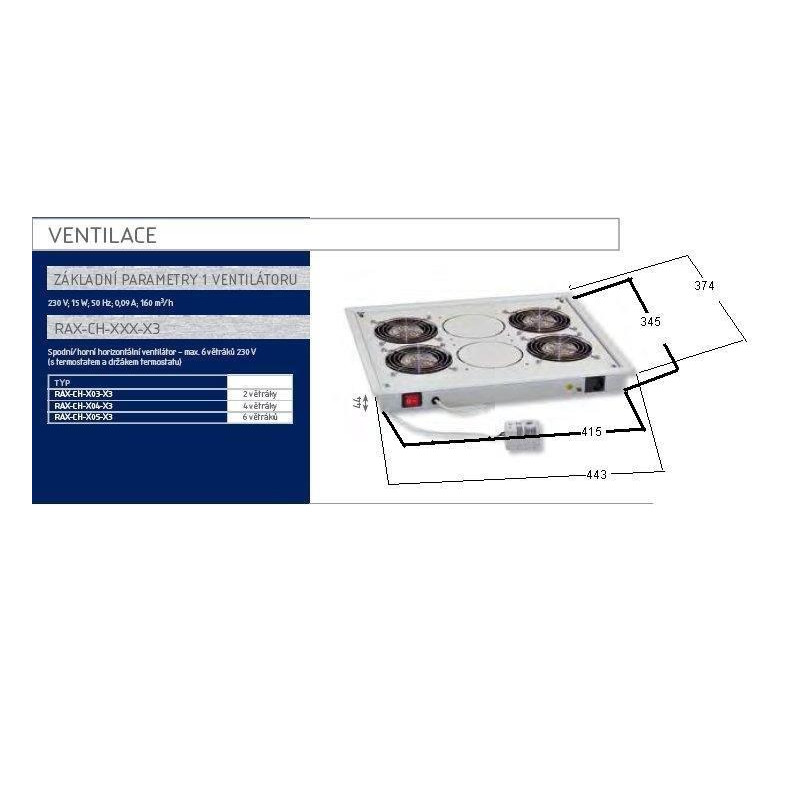 TRITON - Vent.j. horný (spodný) 2x ventilátor 220V/46W sivá
