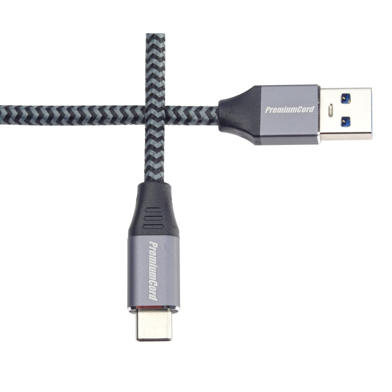 PremiumCord kábel USB-C - USB 3.0 A (USB 3.1 generation 1, 3A, 5Gbit/s) 1m oplet