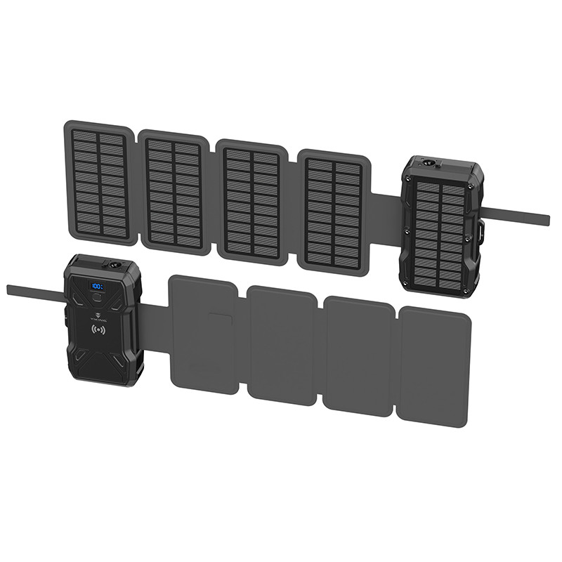 Solárna powerbanka VIKING TYR III/Output: 1xUSB-C, 2xUSB-A/Wireless charge 15W max/30000mAh/ LED svetlo