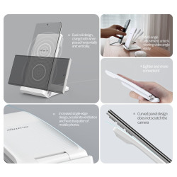 Nillkin PowerTrio 3v1 Bezdrôtová Nabíjačka pre Samsung Watch White