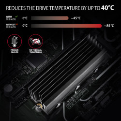 AXAGON CLR-M2XL, hliníkový pasívny chladič pre jedno aj oboustranný M.2 SSD disk, výška 36 mm