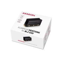AXAGON CLR-M2XL, hliníkový pasívny chladič pre jedno aj oboustranný M.2 SSD disk, výška 36 mm