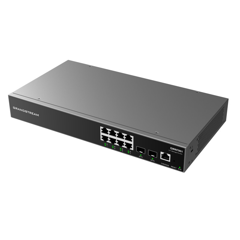 Grandstream GWN7801 L2+ Managed Network Switch 8x 1Gb RJ45, 2x SFP, DHCP, QoS, VLAN
