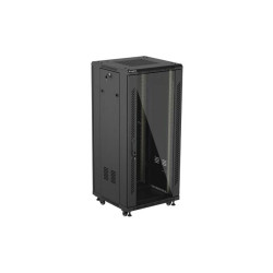 LANBERG 19'' VOĽNE STOJÚCA RACKOVÁ SKRIŇA 27U/600X600 (FLAT PACK) S PRESKLENÝMI DVERAMI ČIERNA