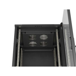 LANBERG 19'' VOĽNE STOJÚCA RACKOVÁ SKRIŇA 27U/600X600 (FLAT PACK) S PRESKLENÝMI DVERAMI ČIERNA